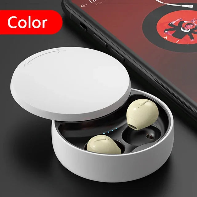 HaaYot New Super Mini Bluetooth Headset Invisible Earbuds Wireless Headphones TWS Buds Earphones for Office Sports Travel Music