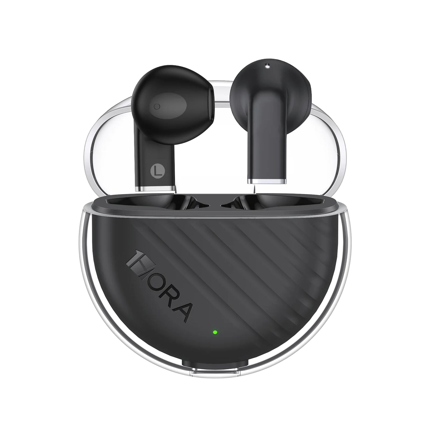 1HORA AUT209 Wireless Bluetooth 5.3 Earbuds With Charging Case Black/White Intelligent Touch Control Compatible with IOS/Android