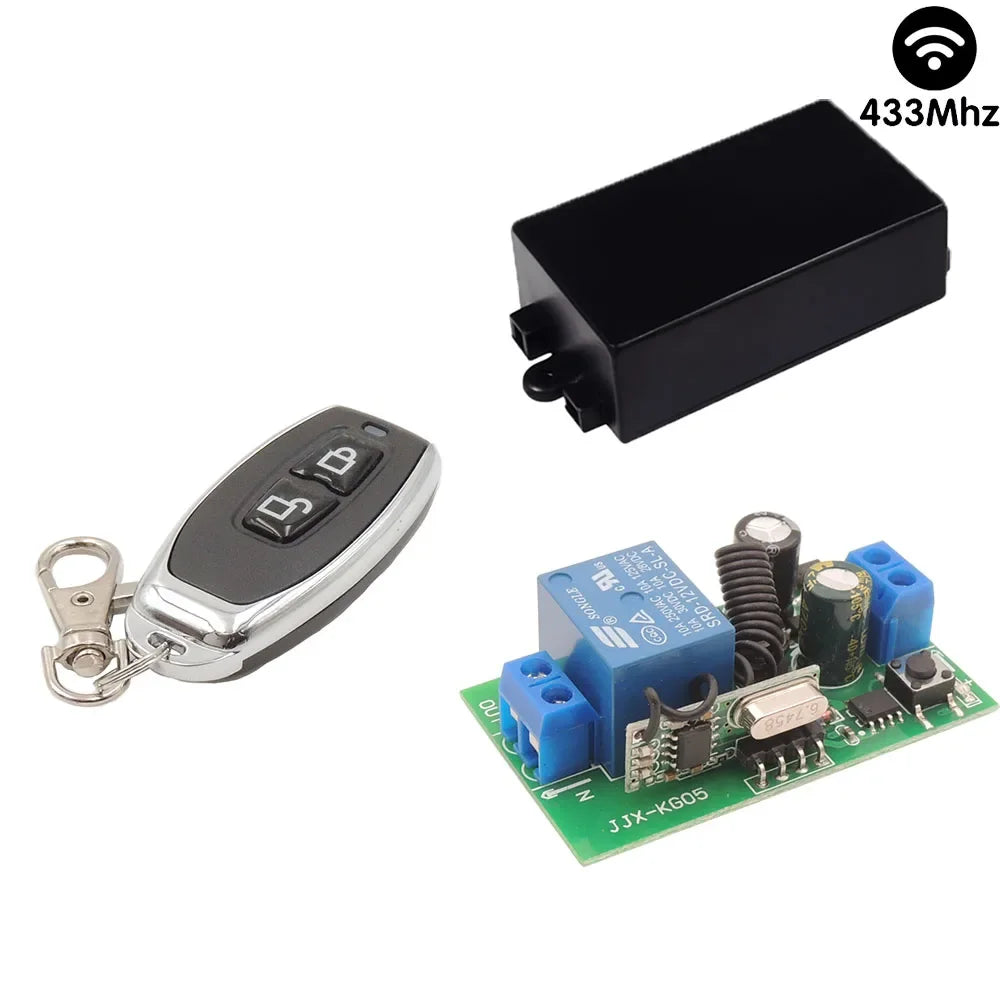 220V Wireless Switch 433MHz Light Remote Control Switch 10A Relay Module Universal Transmitter KeyFob for Smart Home LED Fan DIY