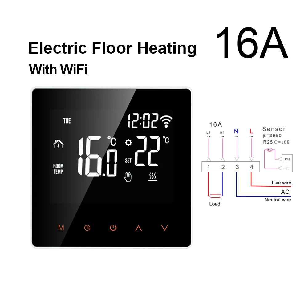 AVATTO WiFi Smart Thermostat Electric Heating Water Gas Boiler Temperature Remote Controller Work with Tuya,Alexa,Google Home