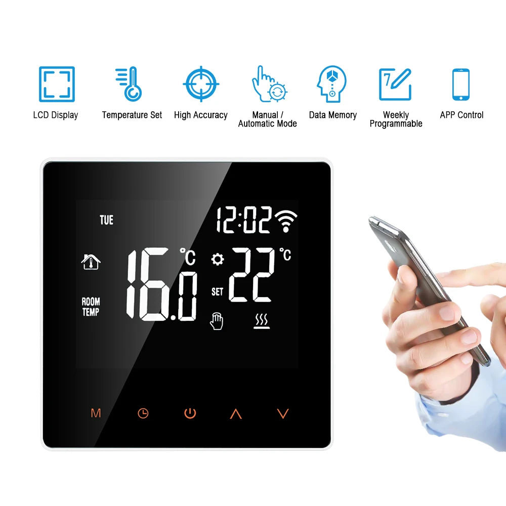 AVATTO WiFi Smart Thermostat Electric Heating Water Gas Boiler Temperature Remote Controller Work with Tuya,Alexa,Google Home