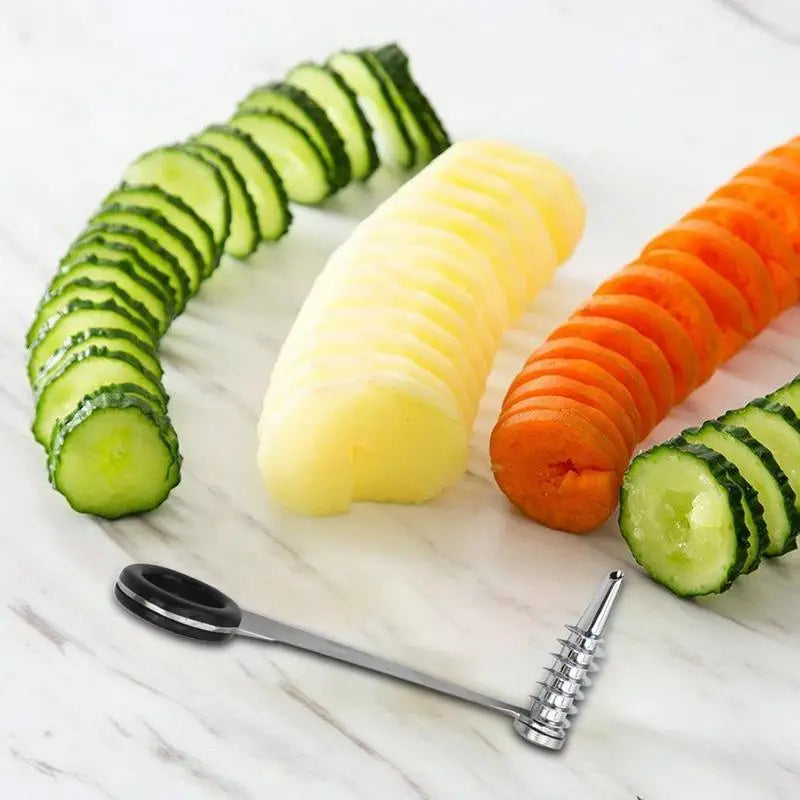 Spiral Slicer Twister Blade Cucumber Curler Salad Twister for Cutting Cucumber Rolls Carrot  Home Kitchen Vegetable Cutter Tool
