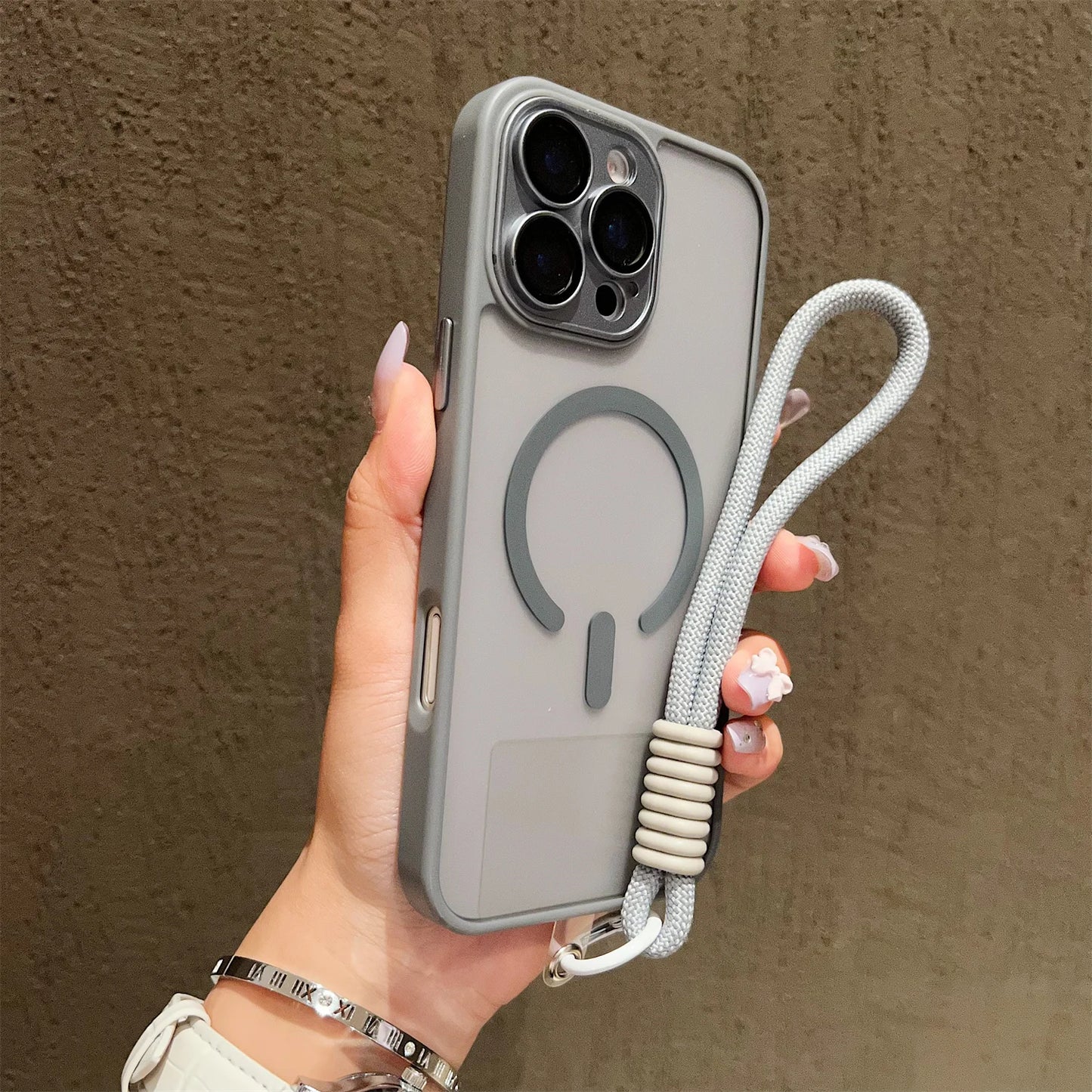 Clear Magsafe Shockproof Bumper Matte Case For iPhone 17 16 14 13 Mini 15 12 11 Pro Max Plus Lanyard Wrist Strap Magnetic Cover