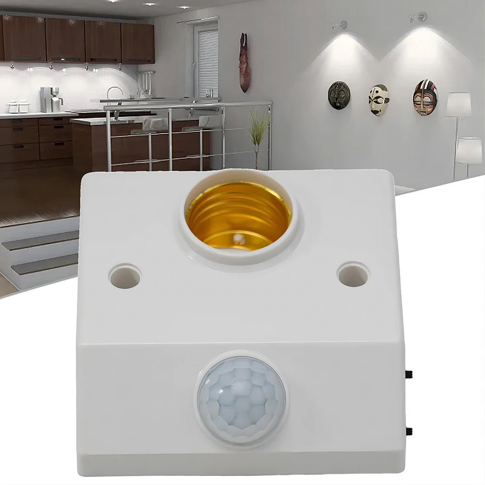 Smart 110-240V PIR Induction Infrared Motion Sensor E27 LED Lamp Base Holder With Light Control Switch Bulb Socket Adapter
