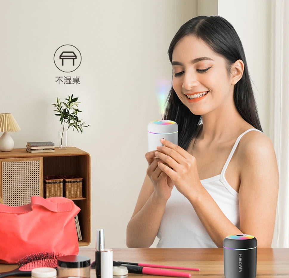 USB Air Humidifier LED Desktop Cool Mist Sprayer Aroma Diffuser Essential Oil Purifier for Home Bedroom