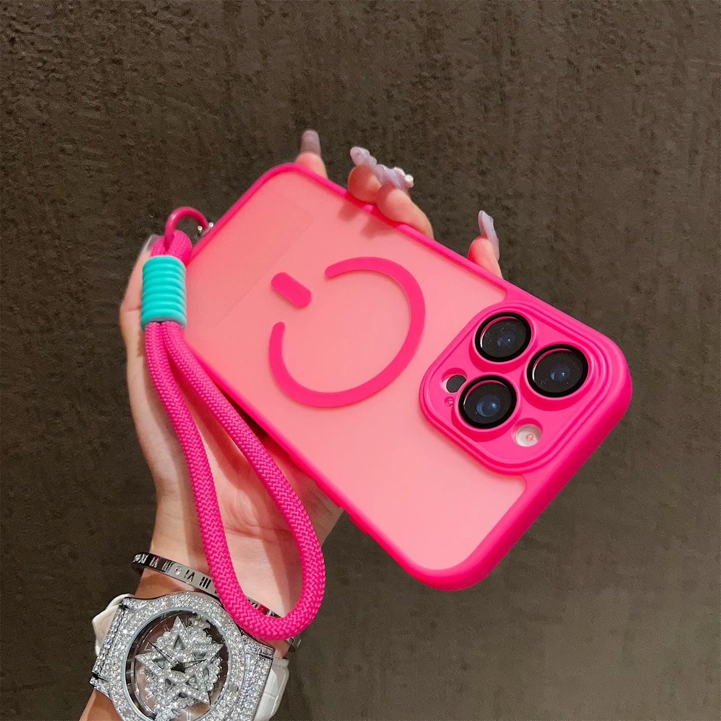 Clear Magsafe Shockproof Bumper Matte Case For iPhone 17 16 14 13 Mini 15 12 11 Pro Max Plus Lanyard Wrist Strap Magnetic Cover