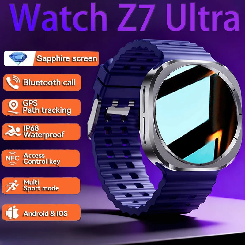 2025 New Watch 7 Ultra Smart Watch Men 3D Display Sport SmartWatch GPS NFC Compass Blood oxygen Smartwatch Women For Android IOS