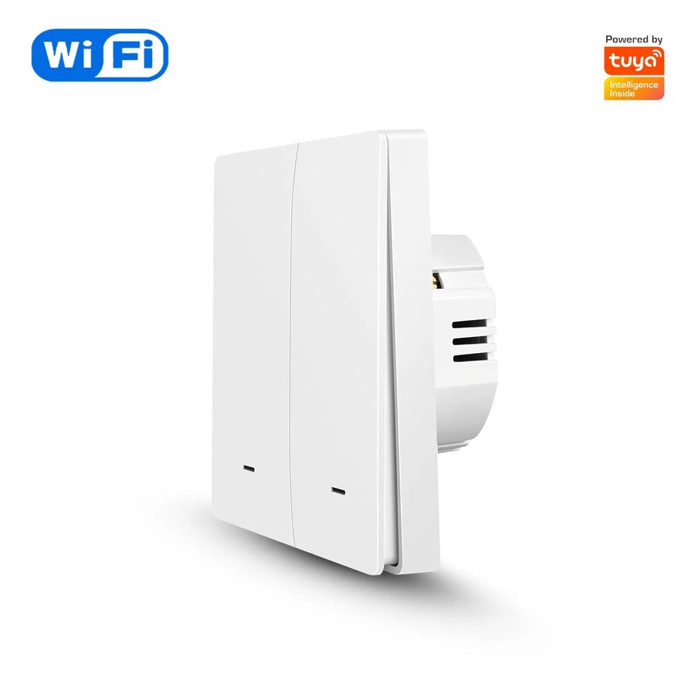 Tuya Smart Wall Light Switch Push Button Control No/With Neutral Wire APP Remote Timing  Support Alexa Google Home Yandex Alice