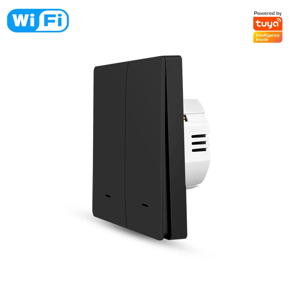 Tuya Smart Wall Light Switch Push Button Control No/With Neutral Wire APP Remote Timing  Support Alexa Google Home Yandex Alice
