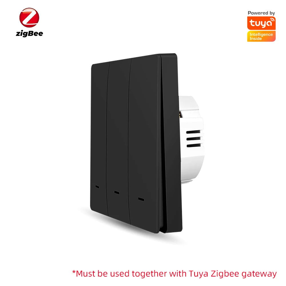 Tuya Smart Wall Light Switch Push Button Control No/With Neutral Wire APP Remote Timing  Support Alexa Google Home Yandex Alice