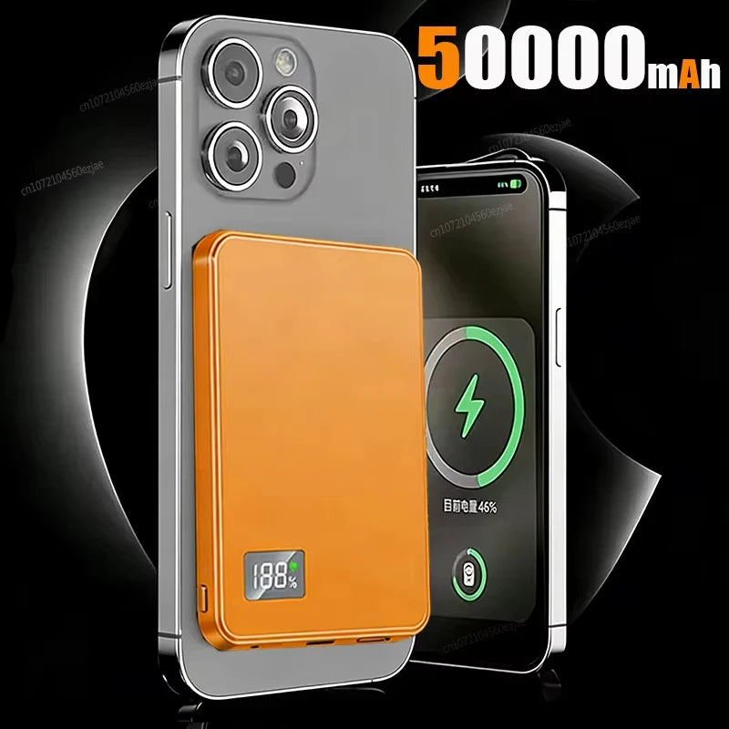 500000mAh Wireless Magnetic Power Bank Fast Charging PD22.5W External Battery Portable for Magsafe for iPhone17 Samsung Xiaomi
