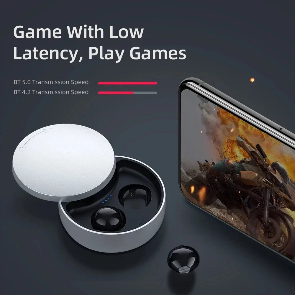 HaaYot New Super Mini Bluetooth Headset Invisible Earbuds Wireless Headphones TWS Buds Earphones for Office Sports Travel Music