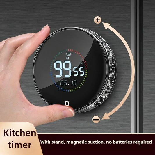 USB Charging Electronic Timer Magnetic Suction Rotary Timer Kitchen Baking Student Countdown Manage