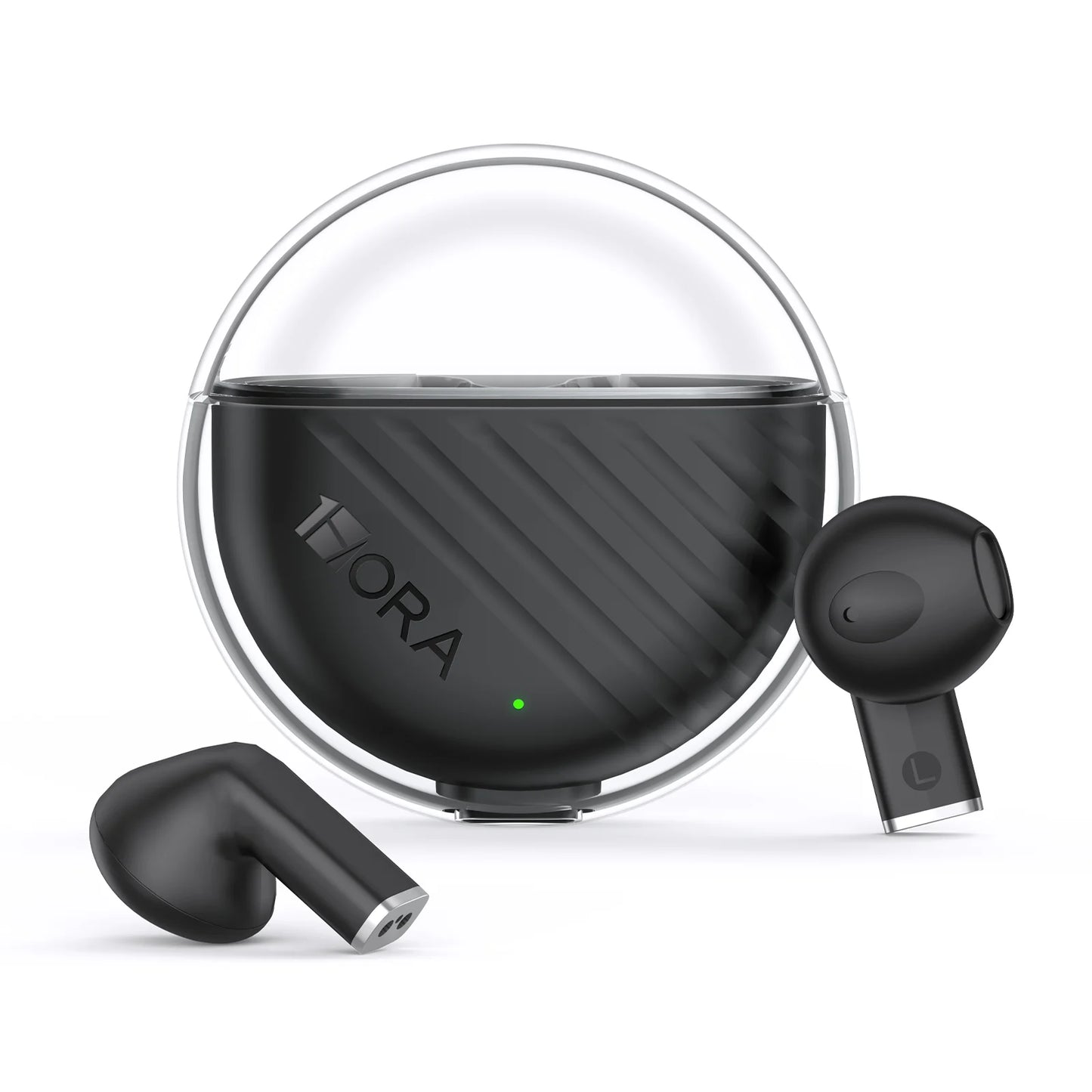 1HORA AUT209 Wireless Bluetooth 5.3 Earbuds With Charging Case Black/White Intelligent Touch Control Compatible with IOS/Android