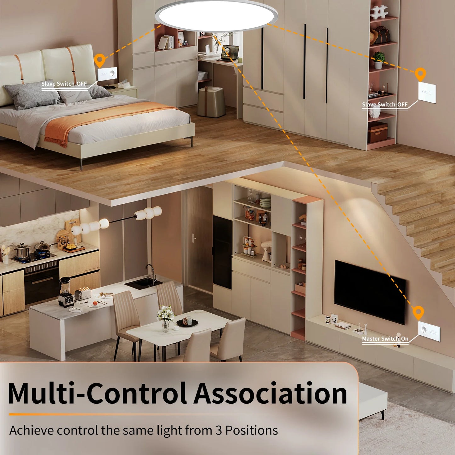 BSEED  Wifi 1/2/3Gang Smart Touch Switches 1/2/3Way Wall Light Switches Tuya Smart Life App Control Plus Sockets EU Standard
