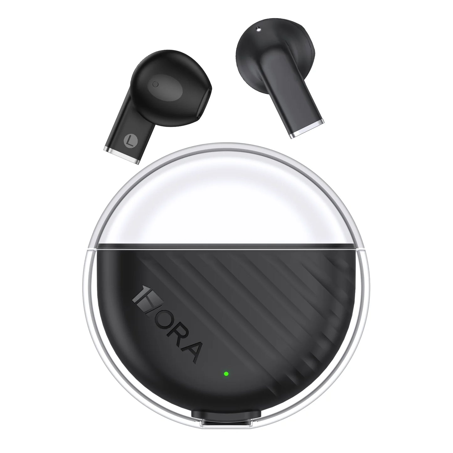1HORA AUT209 Wireless Bluetooth 5.3 Earbuds With Charging Case Black/White Intelligent Touch Control Compatible with IOS/Android