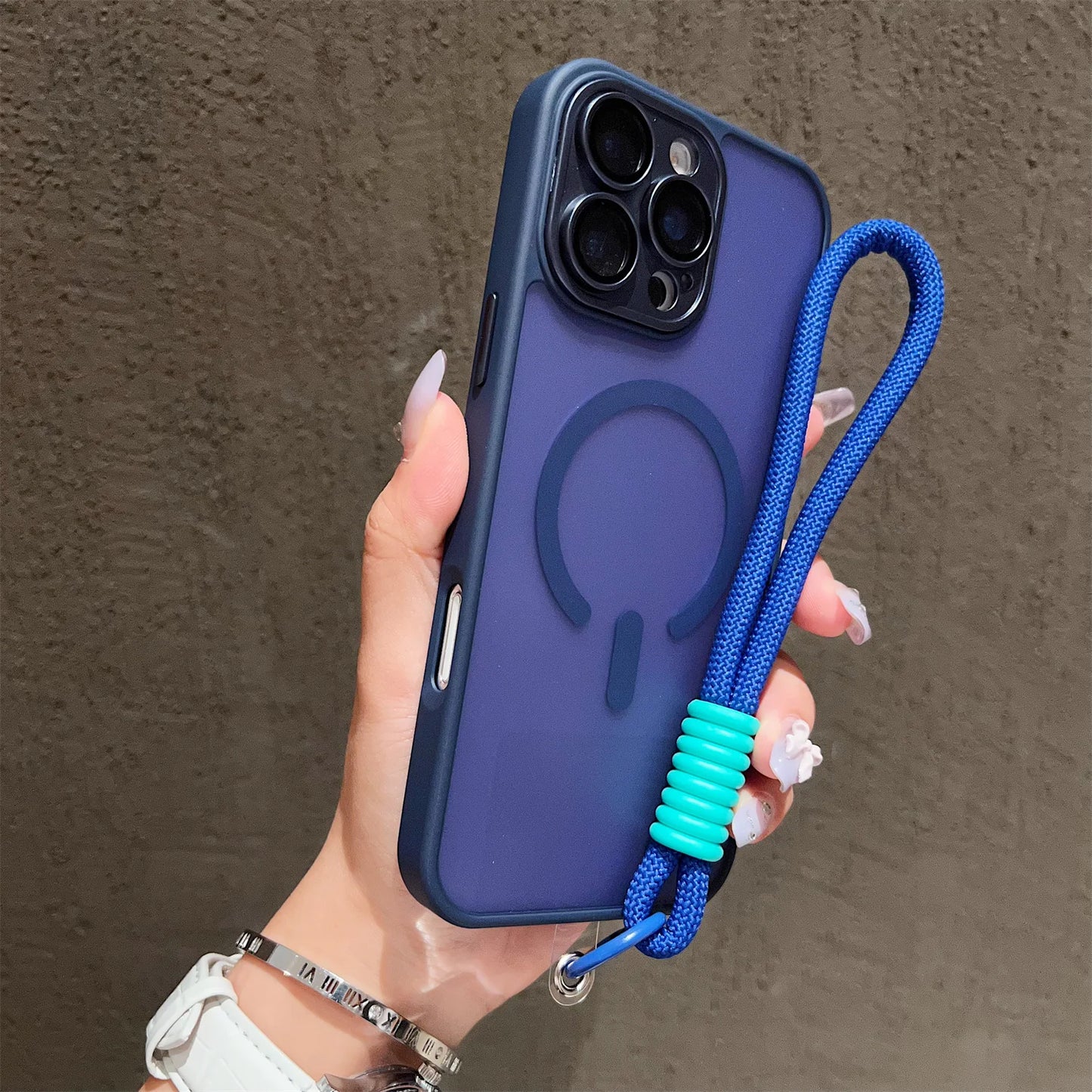 Clear Magsafe Shockproof Bumper Matte Case For iPhone 17 16 14 13 Mini 15 12 11 Pro Max Plus Lanyard Wrist Strap Magnetic Cover