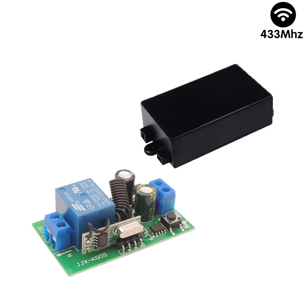220V Wireless Switch 433MHz Light Remote Control Switch 10A Relay Module Universal Transmitter KeyFob for Smart Home LED Fan DIY