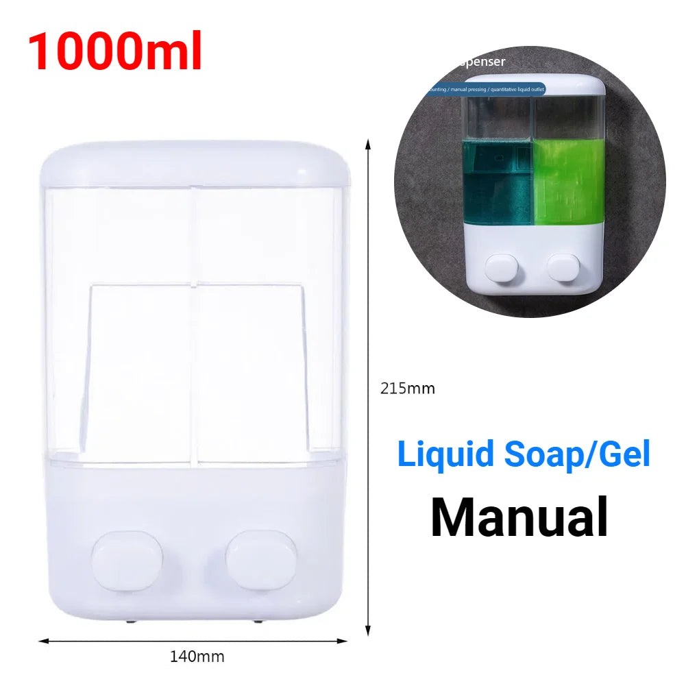 1000ML Automatic/Manual Soap Dispenser Waterproof USB Charging Smart Washing Hand Machine Infrared Sensor for Bathroom Washroom