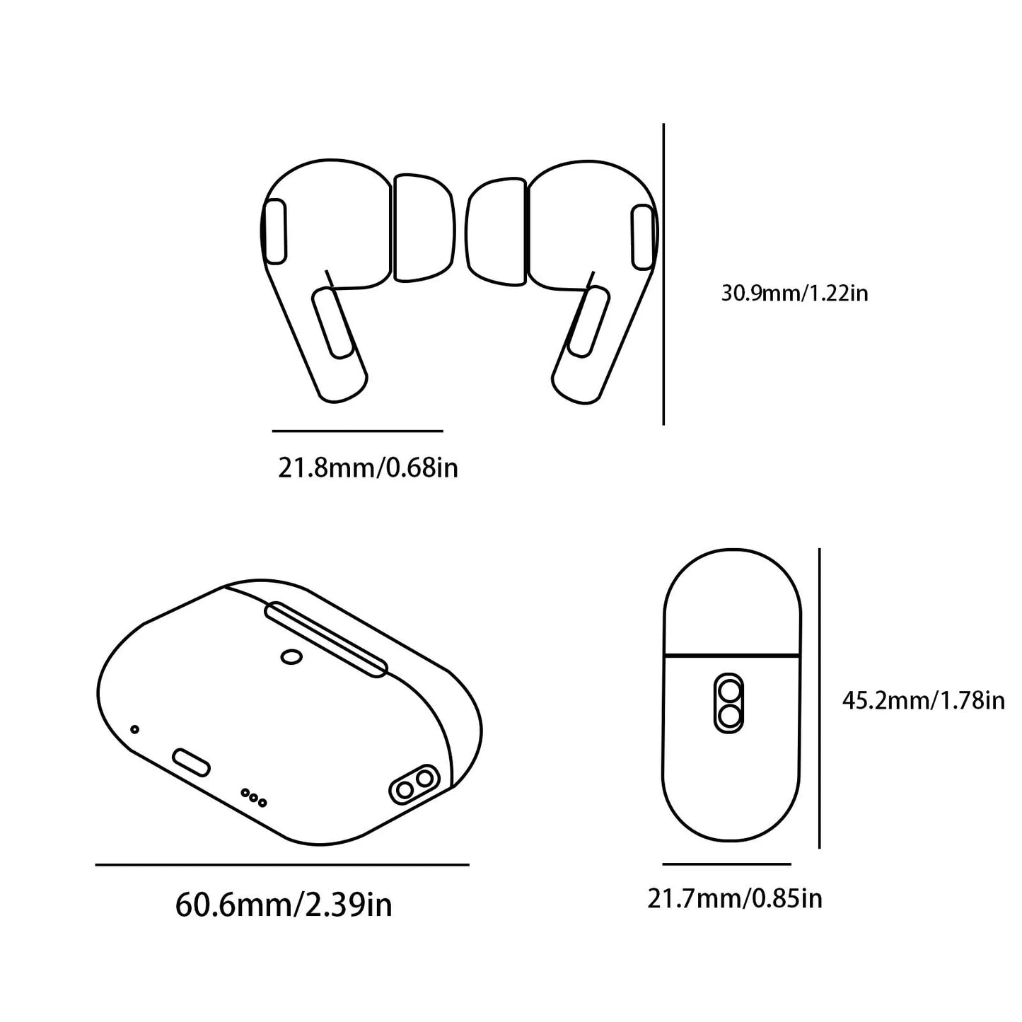 Pro Bluetooth Wireless Headphones, ANC pods with USB-C Charging, Up to 2x Active Noise Cancellation Bluetooth Headphones, Touch