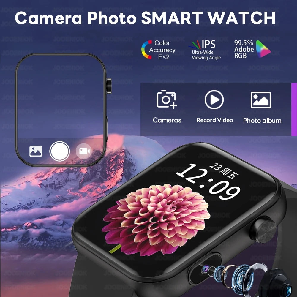 2025 New Camera Watches Bluetooth Call Video Player TWS Headset Music Watch Sports Smartwatch Women With HD Camera
