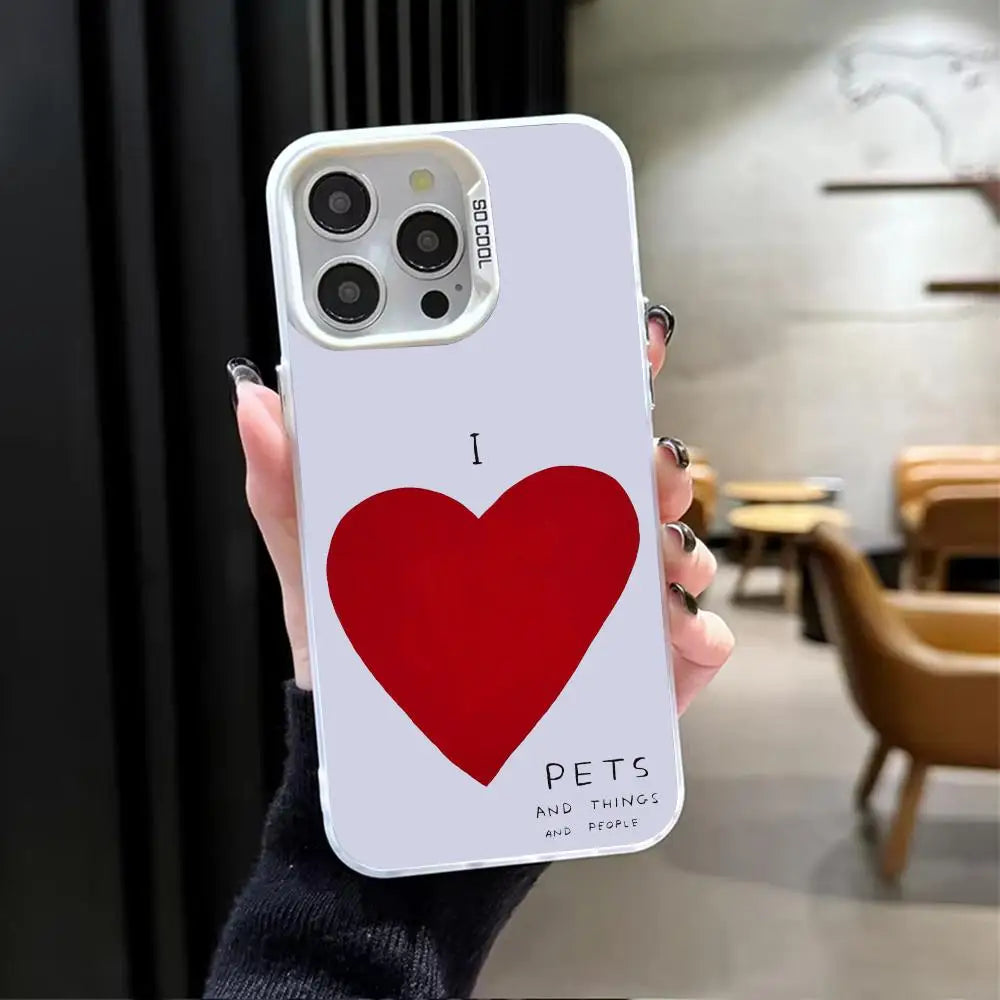 Artist D-David S-Shrigley Phone Case For iPhone 17 16 15 14 13 12 11 Pro Max Matte Laser Aurora Phone Case Shockproof Cover