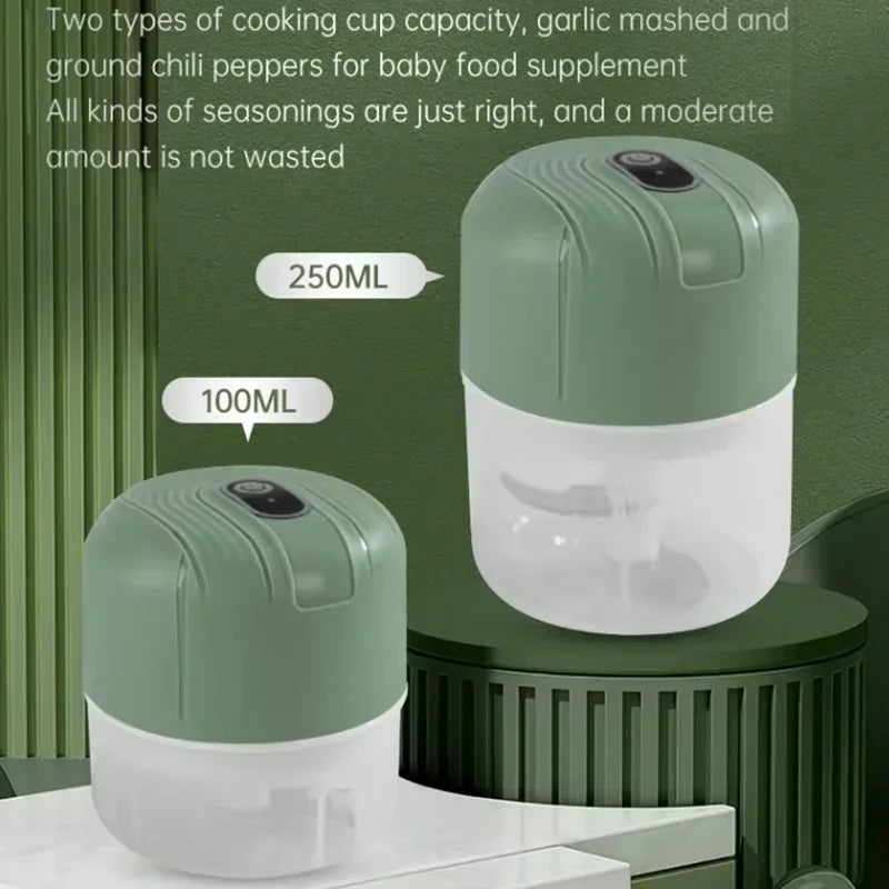Mini Electric Garlic Masher Wireless Portable Food Processor Home Kitchen USB Charging Garlic Masher