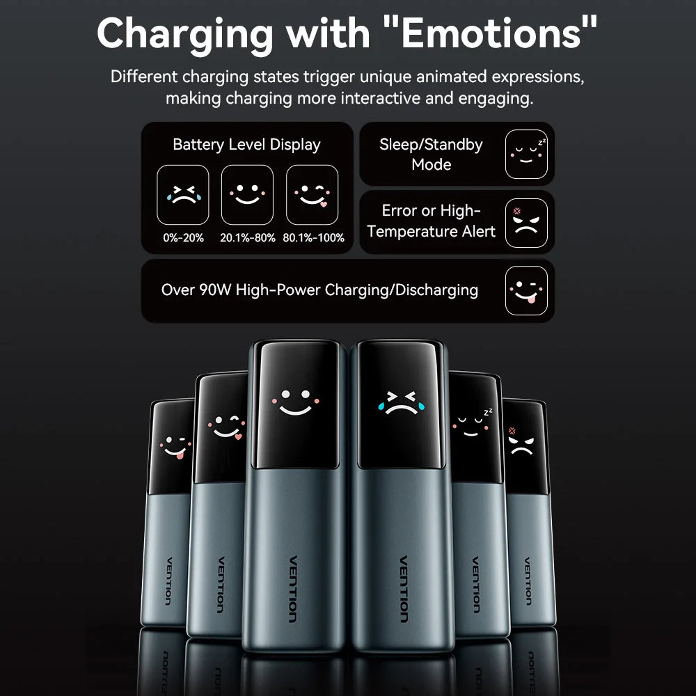 Vention 165W Power Bank 20000mAh PD 3.0 100W Max Portable PowerBank for Laptop PD Fast Charging for iPhone 17 16 Samsung S25 S24