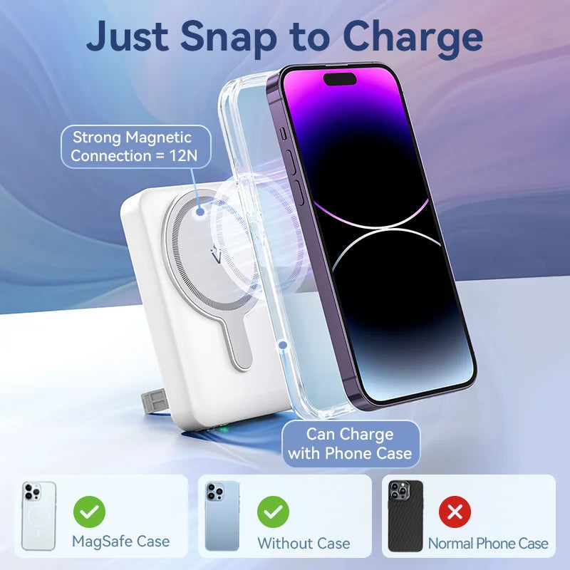 Vention 10000mAh Power Bank Magnetic Portable PD 22.5W Wireless Fast Charging Mini PowerBank for iPhone 15 Pro Max 14 13 12