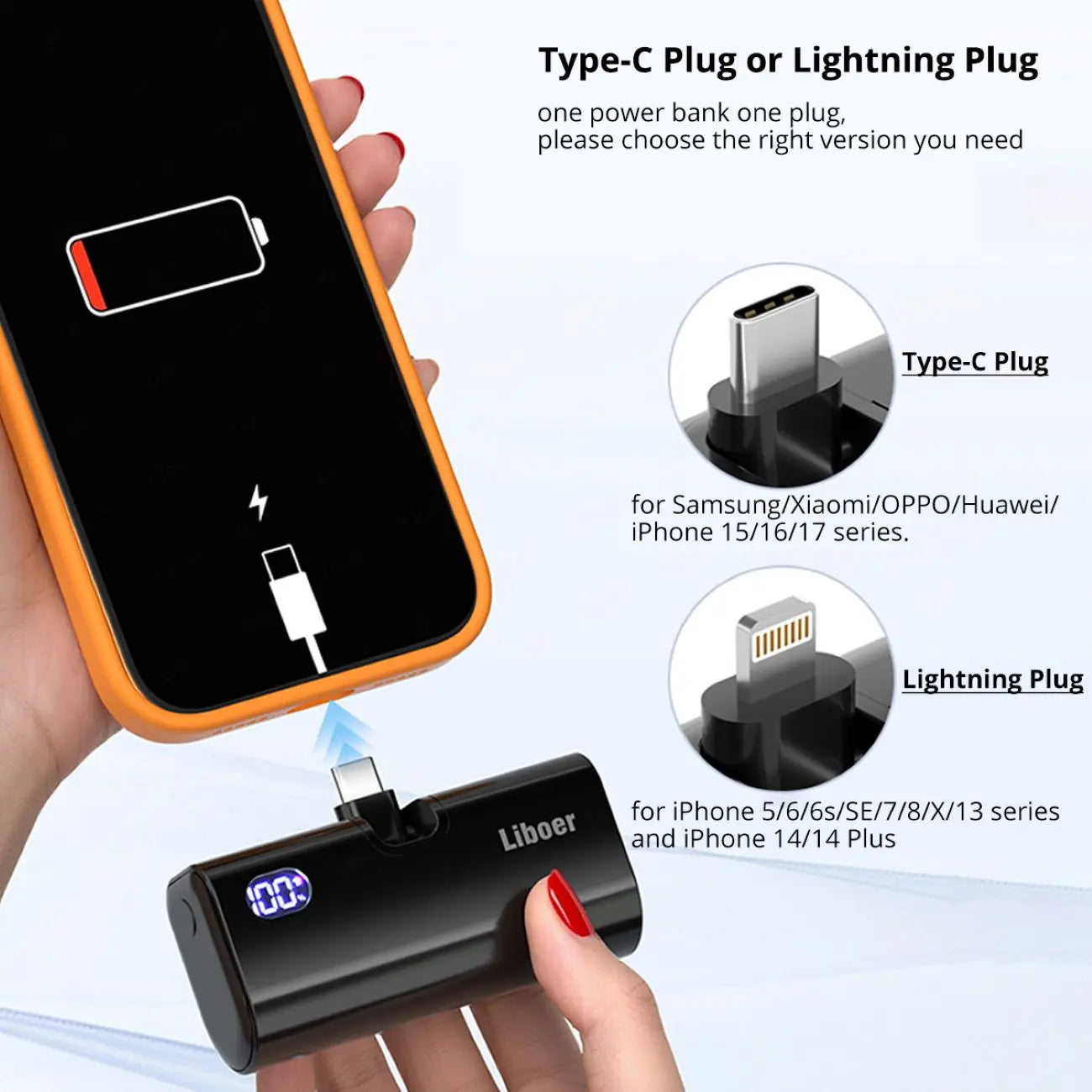 Portable Charger for Mobile Phone Fast Charging Mini Power Bank for Samsung Xiaomi OPPO Huawei iPhone