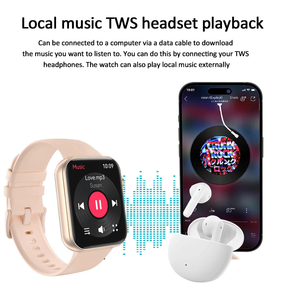 2025 New Camera Watches Bluetooth Call Video Player TWS Headset Music Watch Sports Smartwatch Women With HD Camera