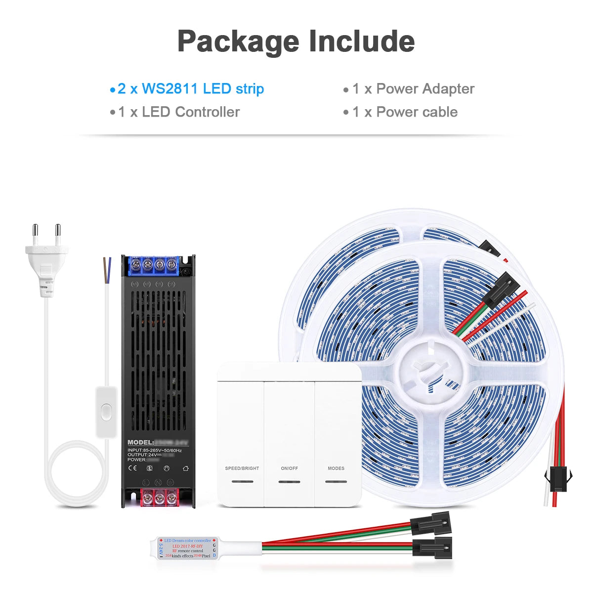 Smart Addressable Pixel WS2811 LED Strip Light 5M 10M KIT Running Water Flow Chasing LED Tape For Wall Ceiling Cabinet Decoratio