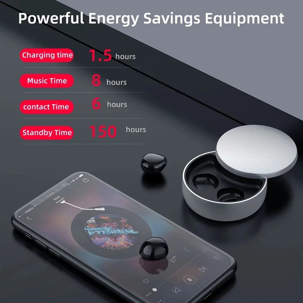HaaYot New Super Mini Bluetooth Headset Invisible Earbuds Wireless Headphones TWS Buds Earphones for Office Sports Travel Music