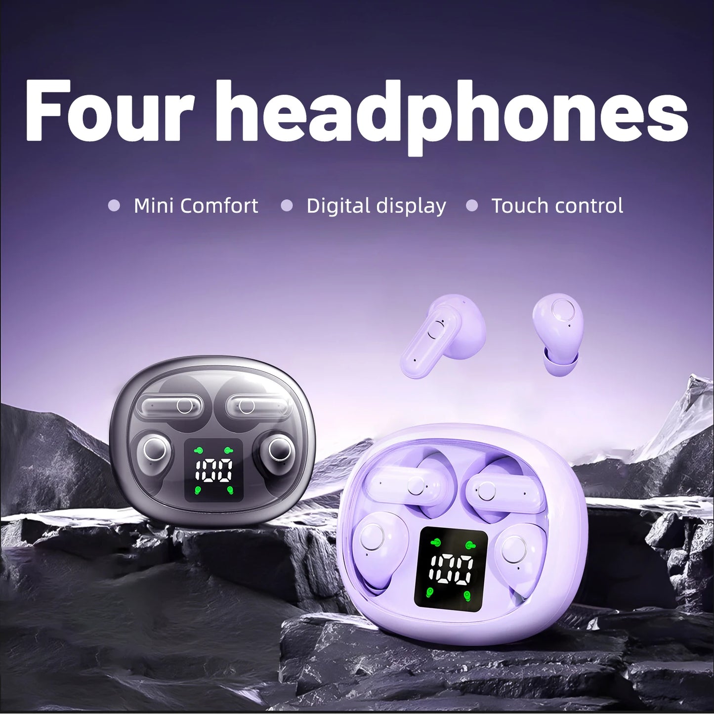 2026 New Design True Wireless In-Ear And Clip-On TWS Couples Fasion Daul Headset Mini Couples Earbuds Gaming TWS Earphones
