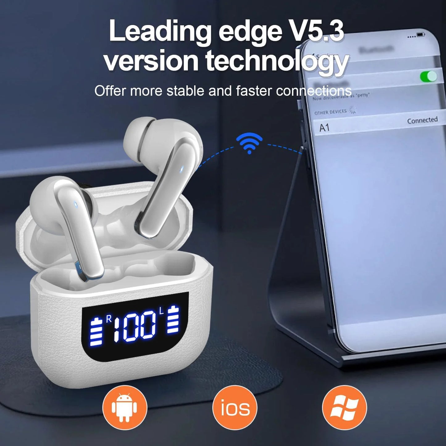 TWS K07 wireless earphones, heavy bass stereo noise reduction for calls, ultra-long battery life, low-latency game mode