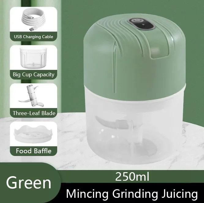 Mini Electric Garlic Masher Wireless Portable Food Processor Home Kitchen USB Charging Garlic Masher