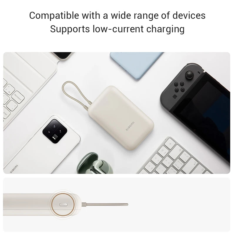 Xiaomi Built In Cable Power Bank 10000mAh 22.5W P15ZM Type-C Two way Fast Charging Mi Powerbank Portable Powerbank For iPhone