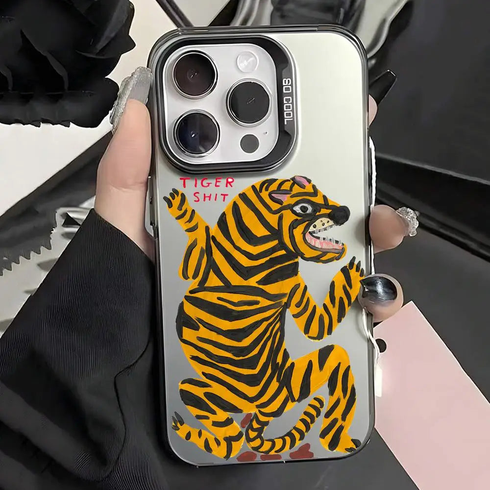 Artist D-David S-Shrigley Phone Case For iPhone 17 16 15 14 13 12 11 Pro Max Matte Laser Aurora Phone Case Shockproof Cover