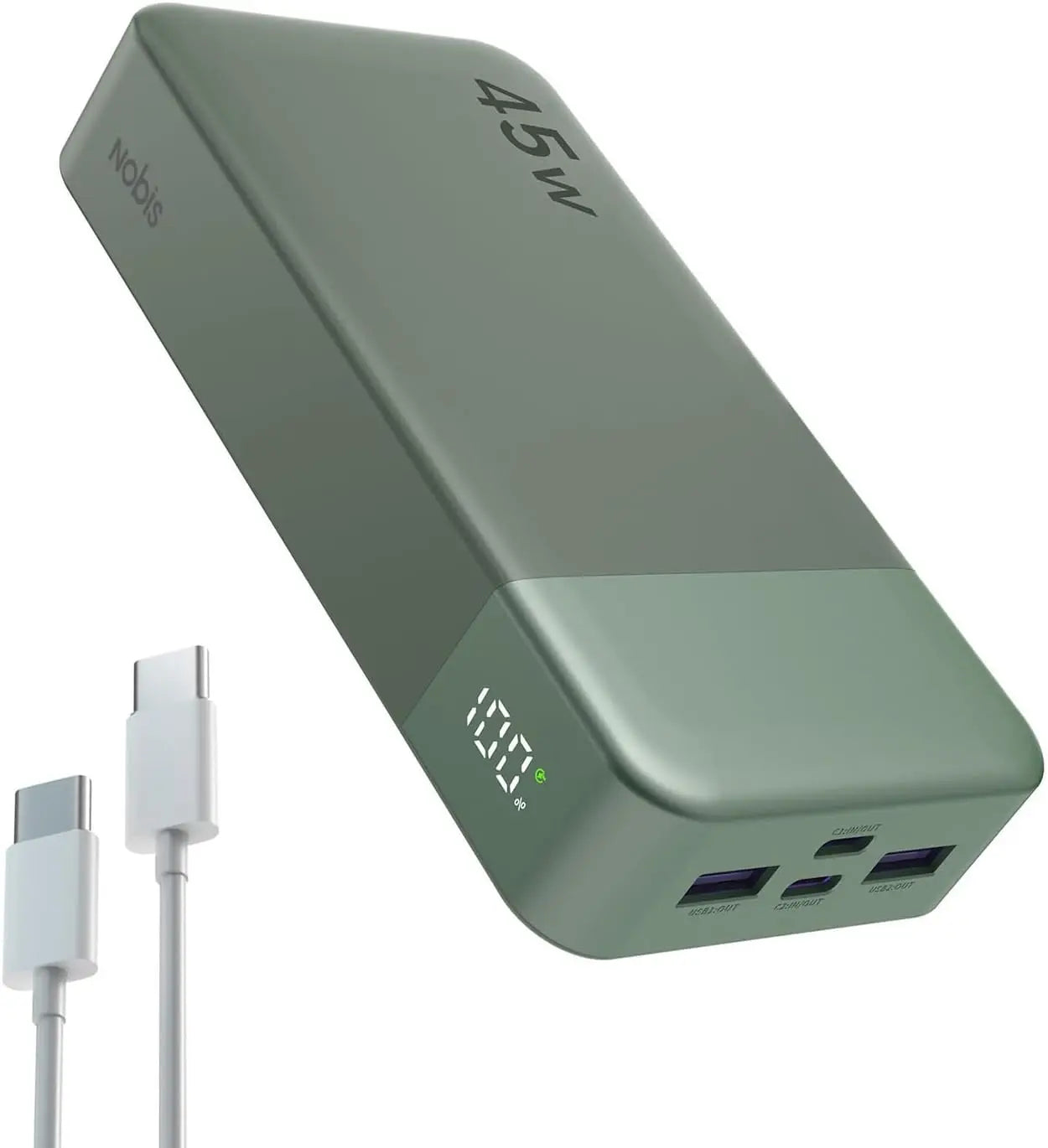 NOBIS Power Bank 20000Mah 45W USB C Charger Phone Portable Battery Pack Travel Flying