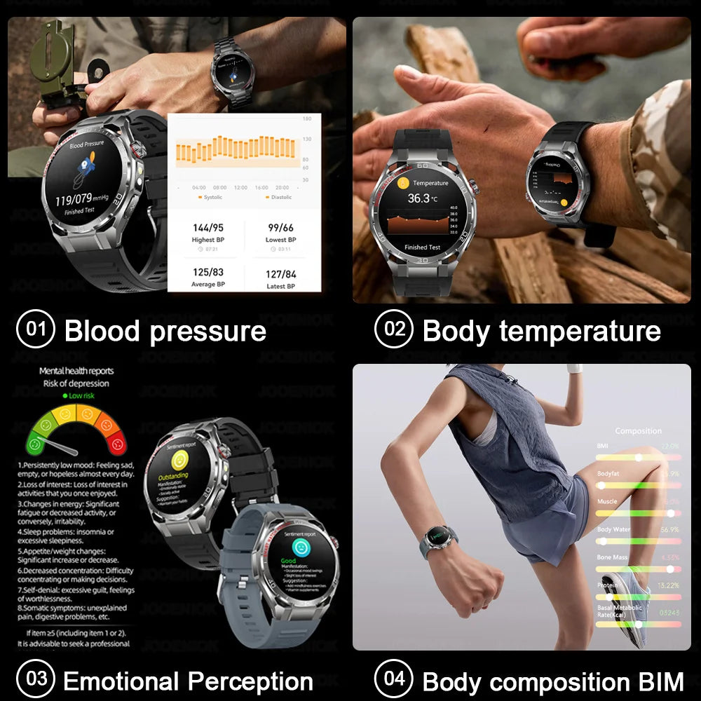 2026 New Accurate Measurement Health Smart Watch Blood Pressure Blood Lipids ECG+PPG Uric Acid BT HD Call Smartwatch Men Women