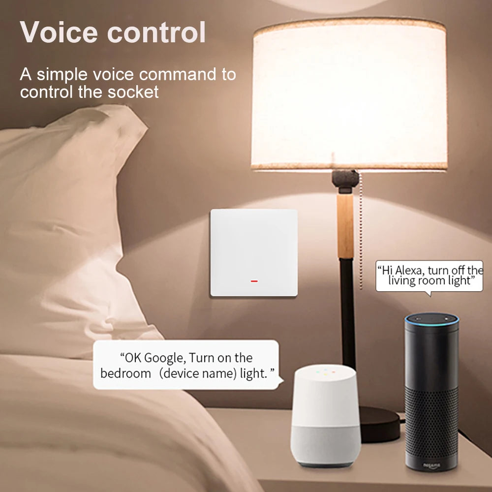 Tuya Smart Wall Light Switch Push Button Control No/With Neutral Wire APP Remote Timing  Support Alexa Google Home Yandex Alice