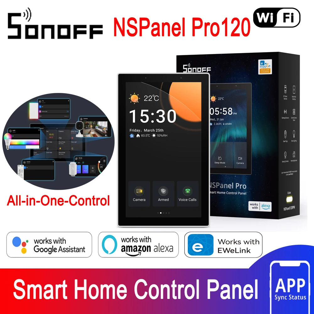 SONOFF NSPanel Pro 120 Type Smart Home Control Panel Smart Thermostst Power Consumption DIY Switch Module Support Sonoff Devices