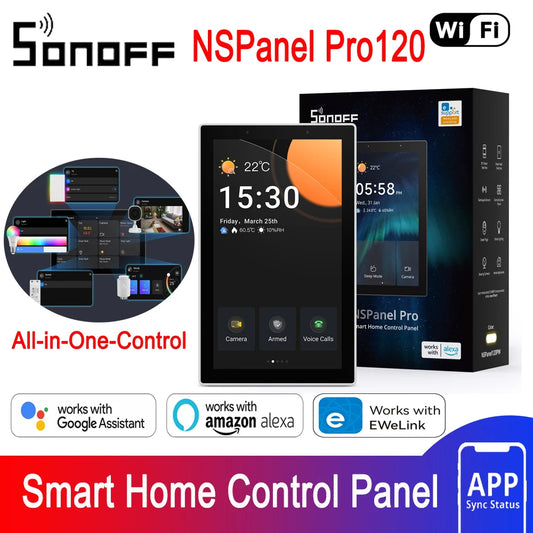 SONOFF NSPanel Pro 120 Type Smart Home Control Panel Smart Thermostst Power Consumption DIY Switch Module Support Sonoff Devices