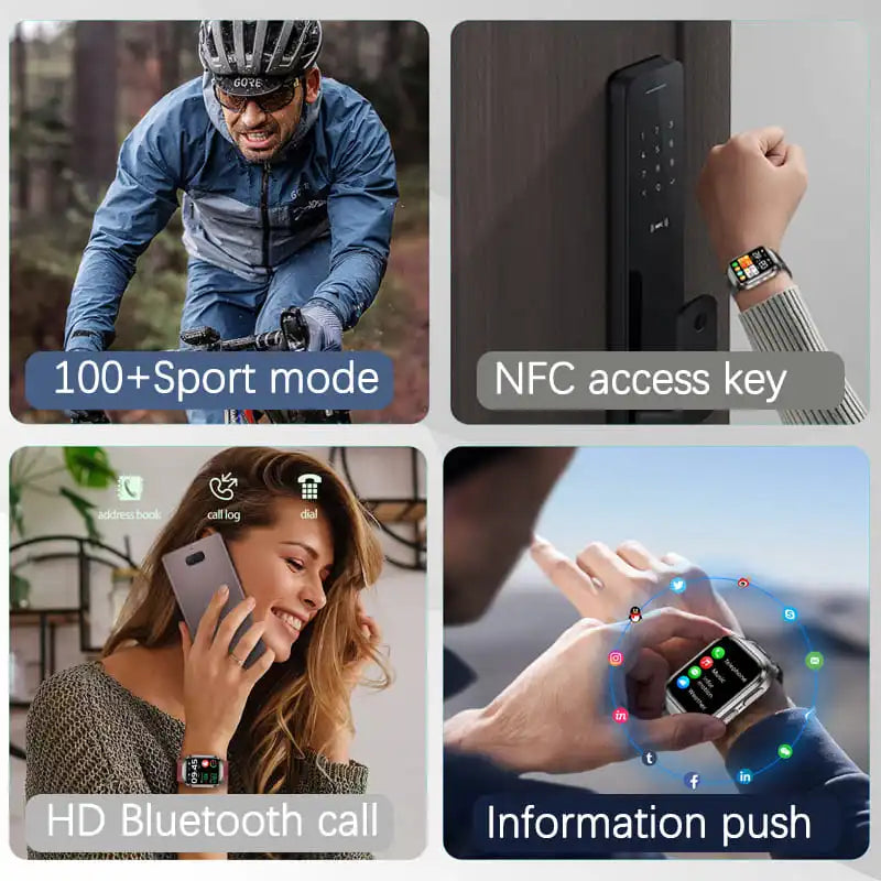 New Ultra Air Bag Precise Measurement SmartWatch Blood Fat ECG Heart Rate Blood Pressure Broadcast NFC Health Smart Watches 2026