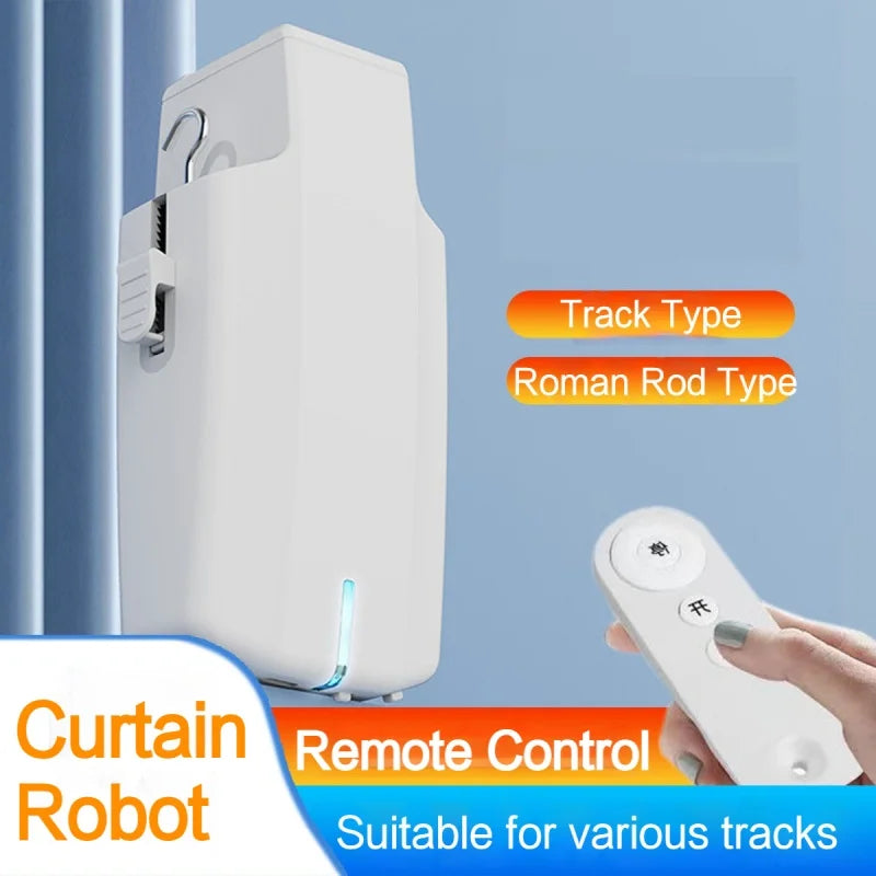 Curtain Control System Opener Smart Electric Curtain Robot Track Motor Remote Control Home Electric Drive Track Rod Automatic