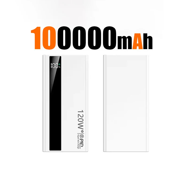 200000mAh Large Capacity PowerBank 120W Super Fast Charging Portable External Battery Powerbank For Iphone Samsung Xiaomi ﻿