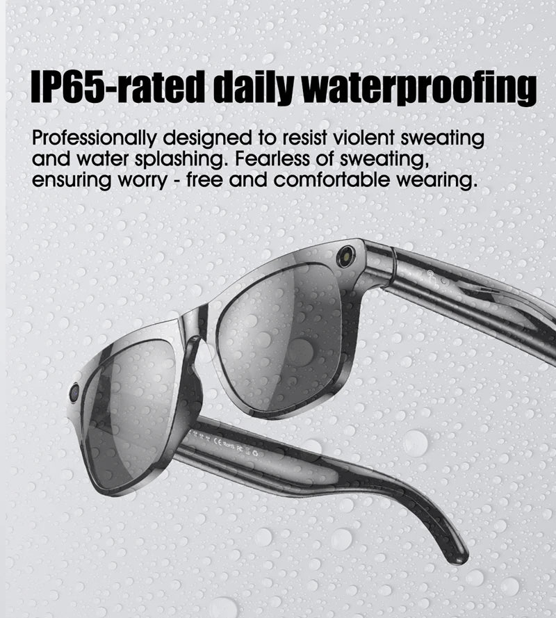 4K HD AI Smart Glasses 800w Pixel Multifunctional Camera Bluetooth Call Voice Assistant Music Player Smart Translation ﻿
