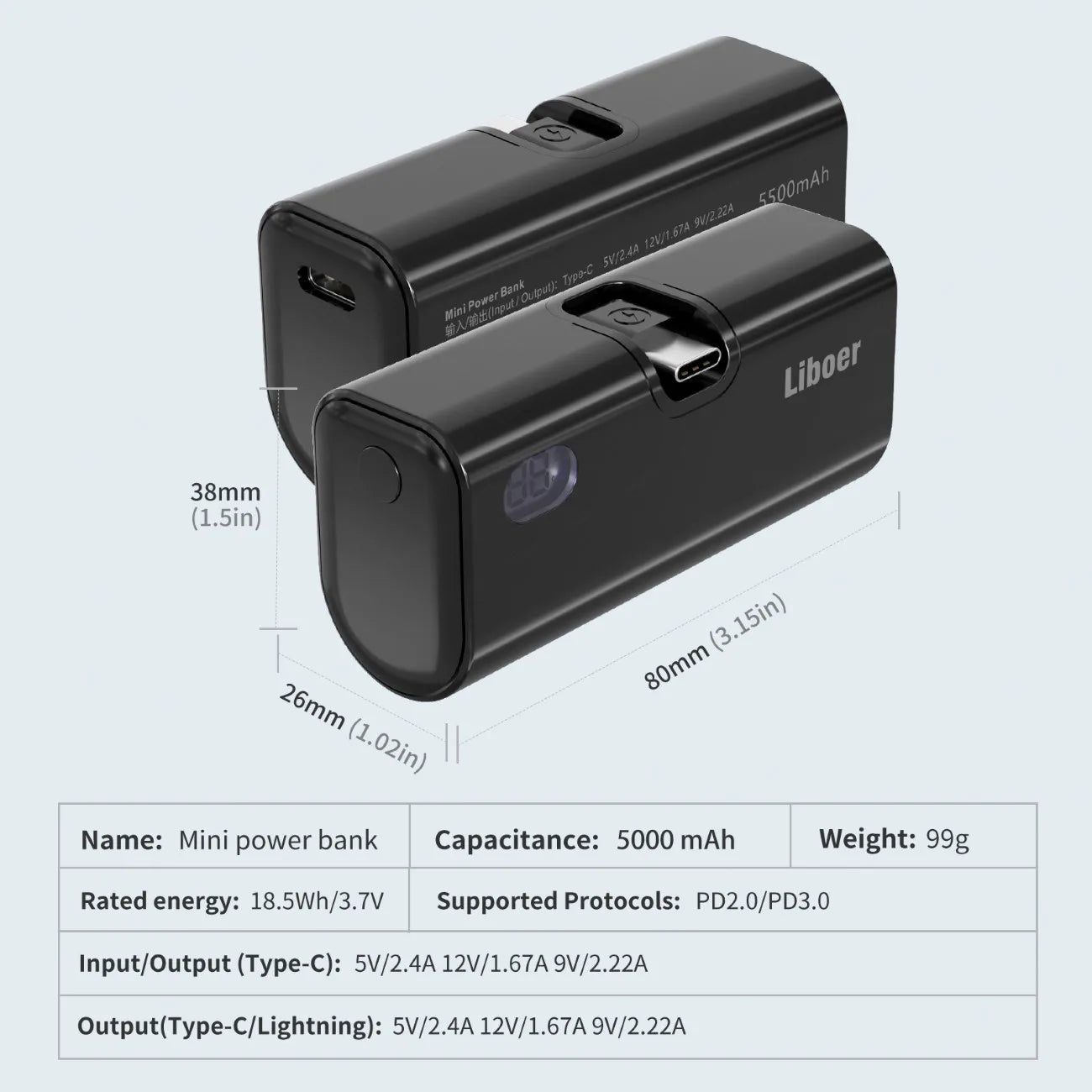 Portable Charger for Mobile Phone Fast Charging Mini Power Bank for Samsung Xiaomi OPPO Huawei iPhone
