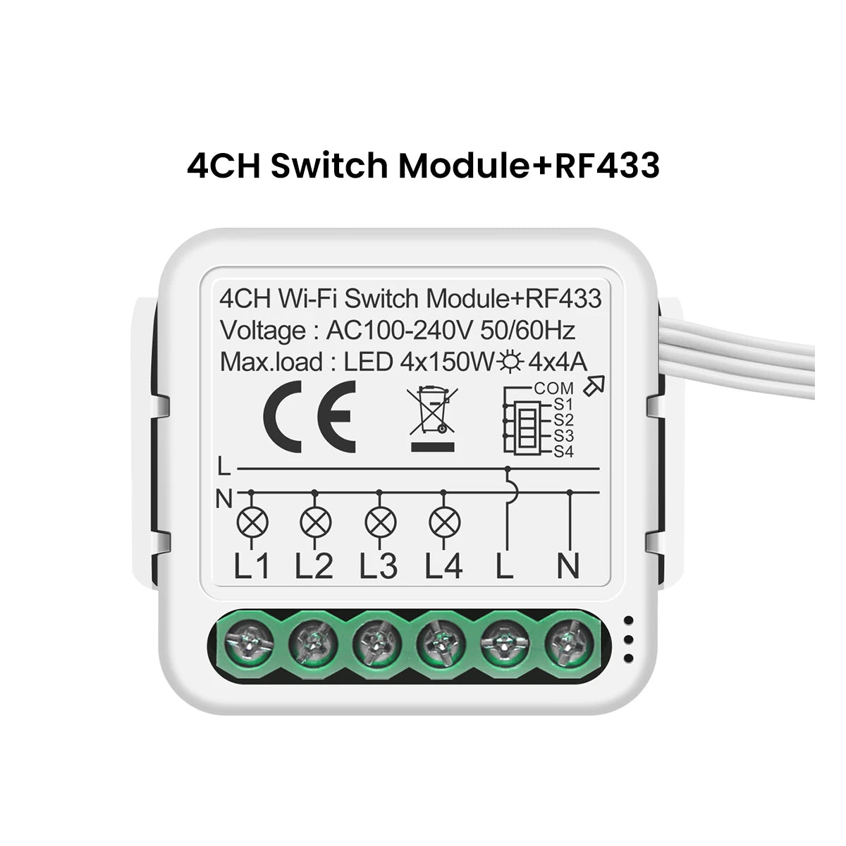 GIRIER Tuya Smart WiFi Switch Module RF433 DIY Breaker Relay Neutral Wire Required Supports 2-way Control Works Alexa Hey Google
