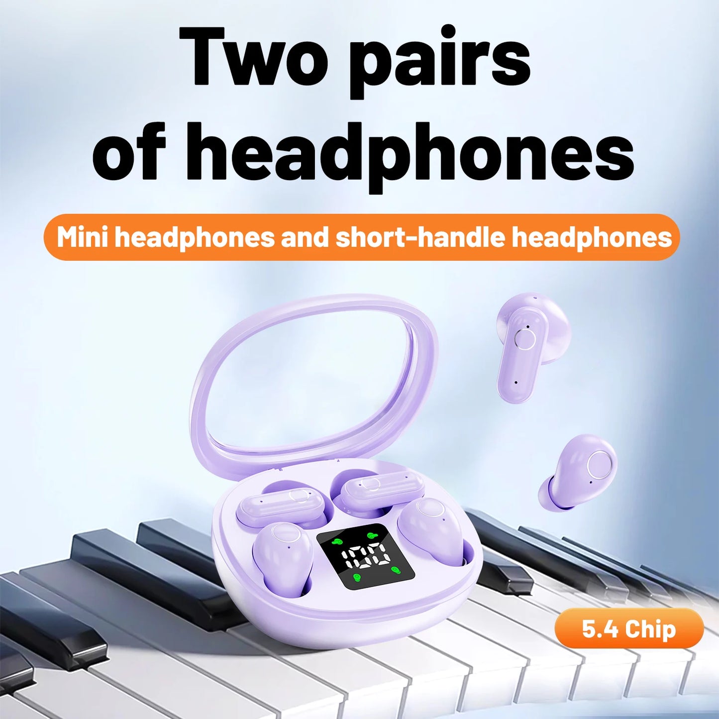 2026 New Design True Wireless In-Ear And Clip-On TWS Couples Fasion Daul Headset Mini Couples Earbuds Gaming TWS Earphones